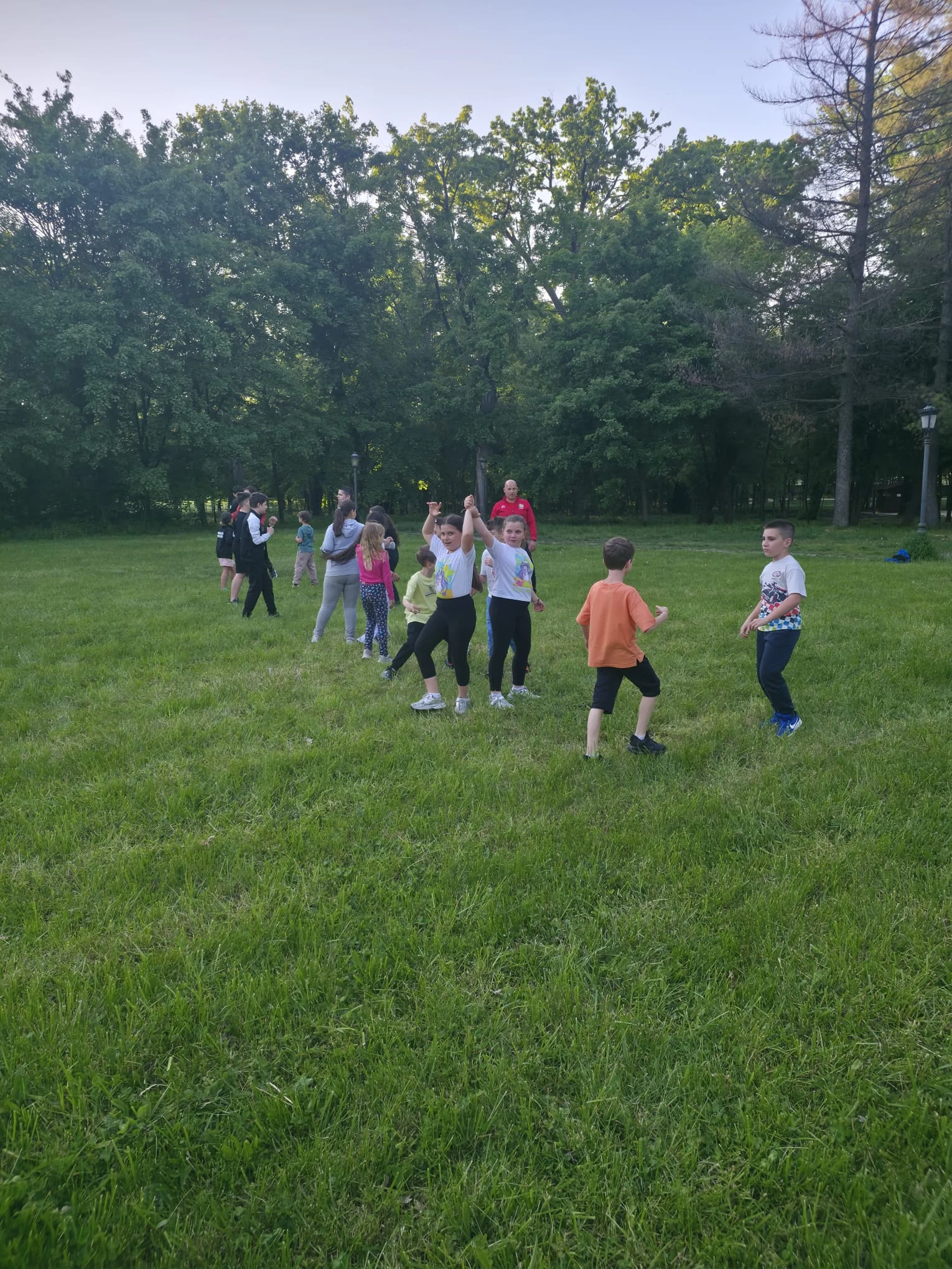 Pregătire în aer liber, în Parcul Mogoșoaia